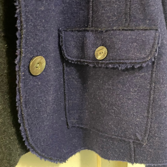 Eileen Fisher Double knit Felt Wool Military Style Blazer size Large - Picture 7 of 7